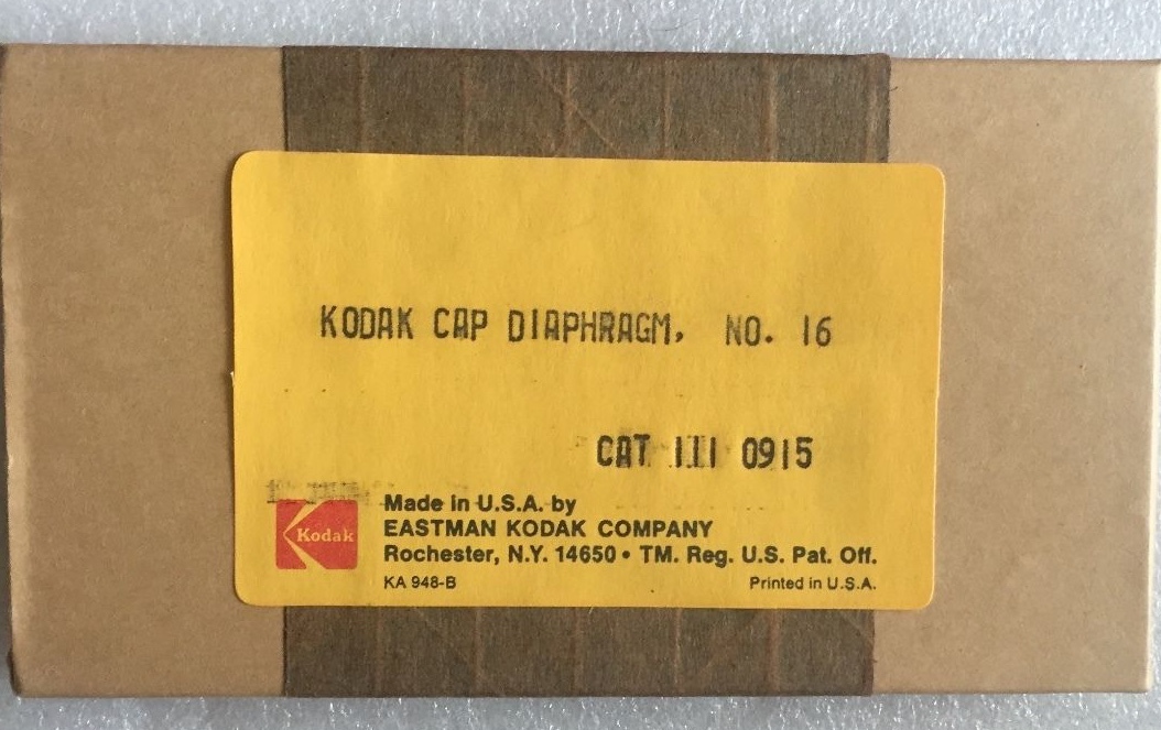 Kodak Part Cap Diaphragm NO16 CAT 111 0915 Darkroom USA