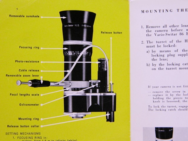 Bolex Vario-Switar 18-86 EE Zoom Lens FACTORY INSTRUCTION MANUAL Original