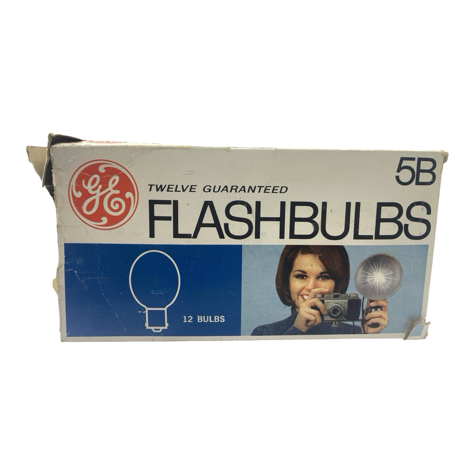 Vintage GE Flashbulbs Size 5B Blue 9 Bulbs in Original Box Camera Flash