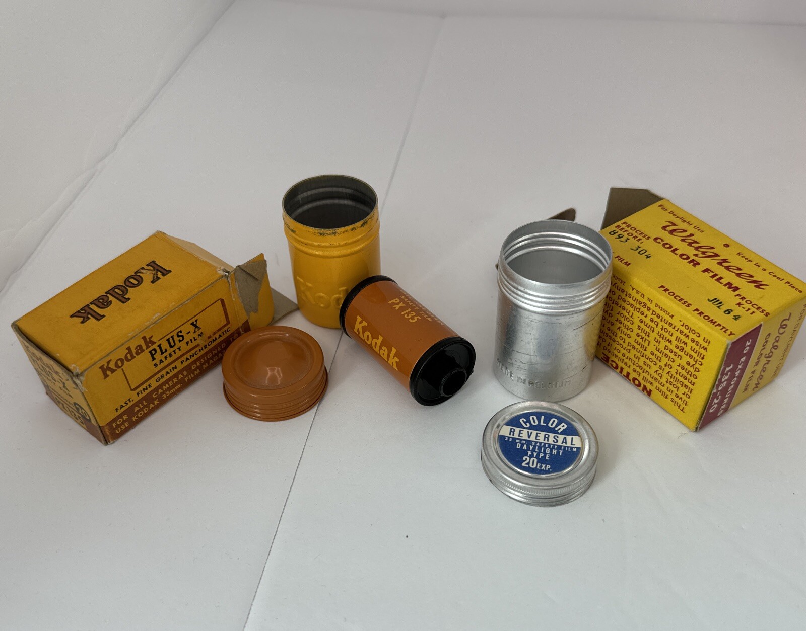 Kodak Film Box & Canister & Walgreens Color Film box & canister only 1964 VTG