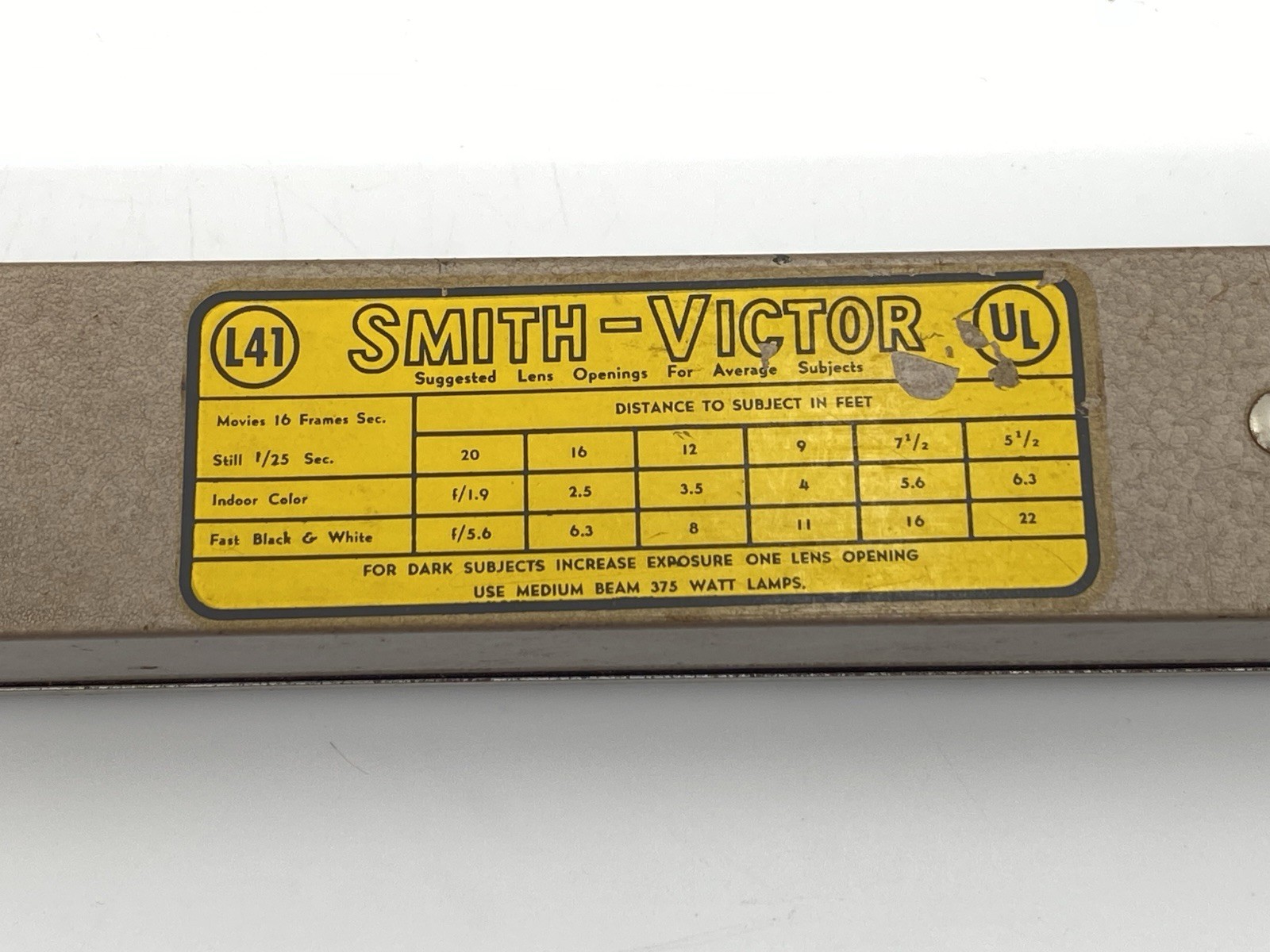 Vintage Smith-Victor 4 Bulb Photography Movie Making Theater Bar Light L41