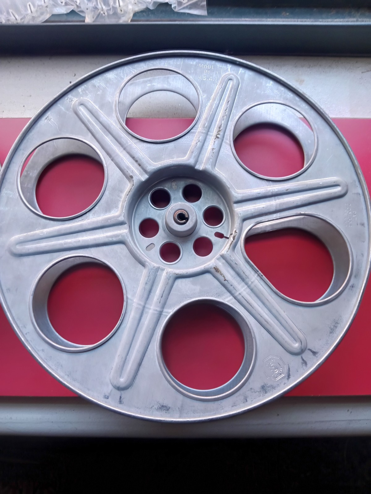 Vtg Set of 3 *Goldberg Bros Denver 35MM Cast Aluminum 6 Hole 14.5″ Film Reels*