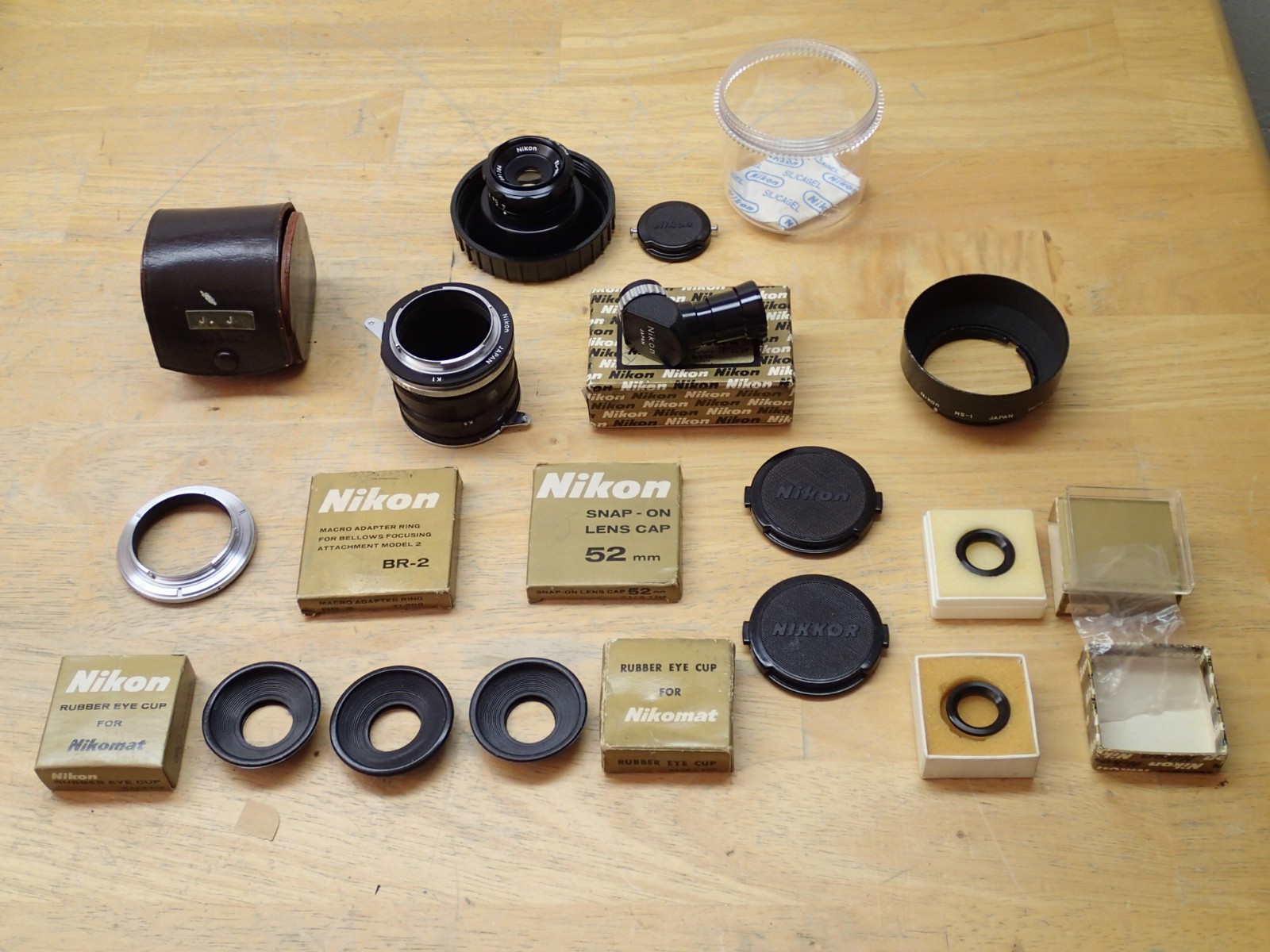 Nikon Mixed Lot of Vintage Accessories for F, F2 Nikkormat Finder Tubes Caps