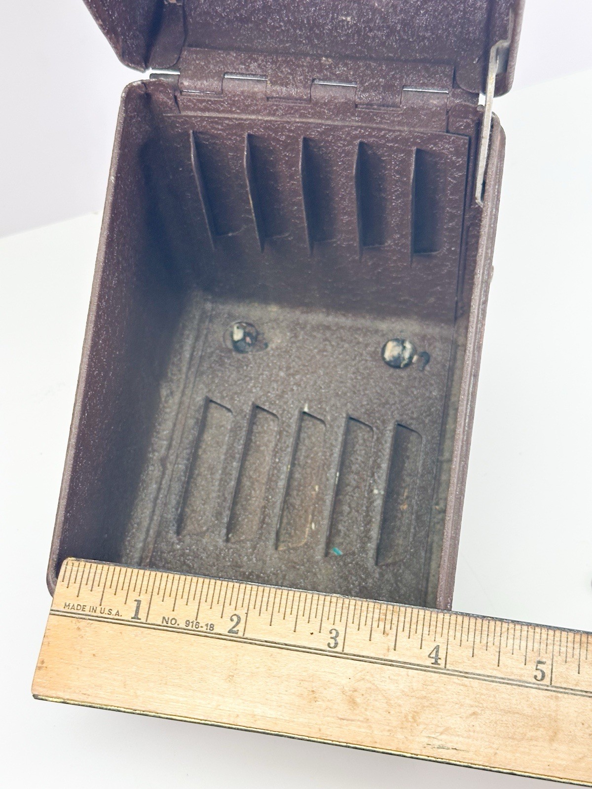 ORIGINAL KEY! Eagle Lock Company 8mm 6 Space Film Reel Holder Case Metal Vintage