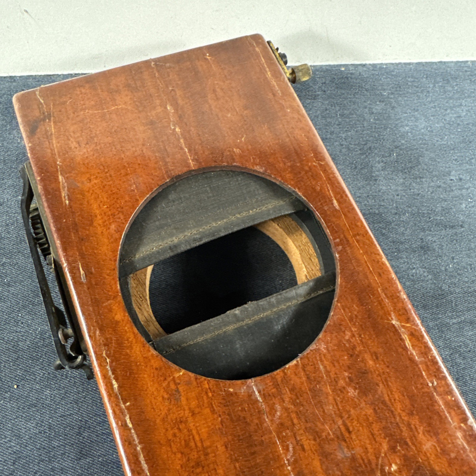 Rare 2.75in Thornton Pickard Extra Rapid Time Shutter Wood Brass For Barrel Lens