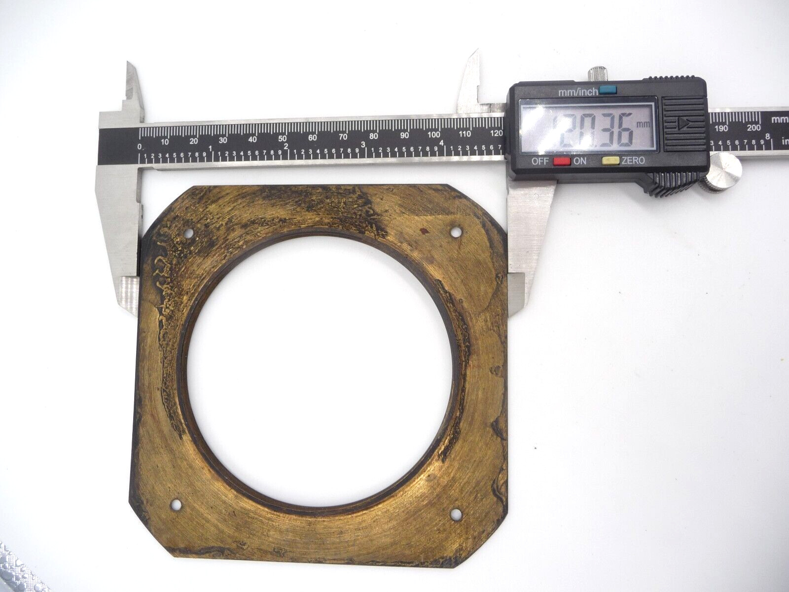 Brass Lens Flange 120x120mm with 85mm hole