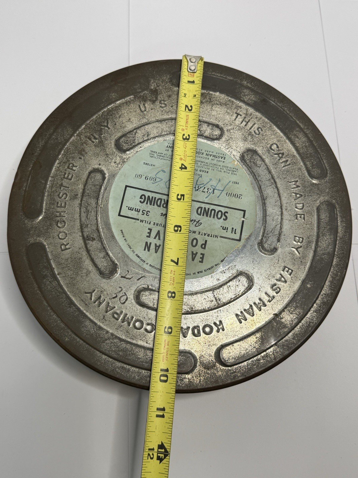 Vintage Eastman Kodak 35mm Nitrate Motion Picture Film Can Canister 10.5″ x 3″