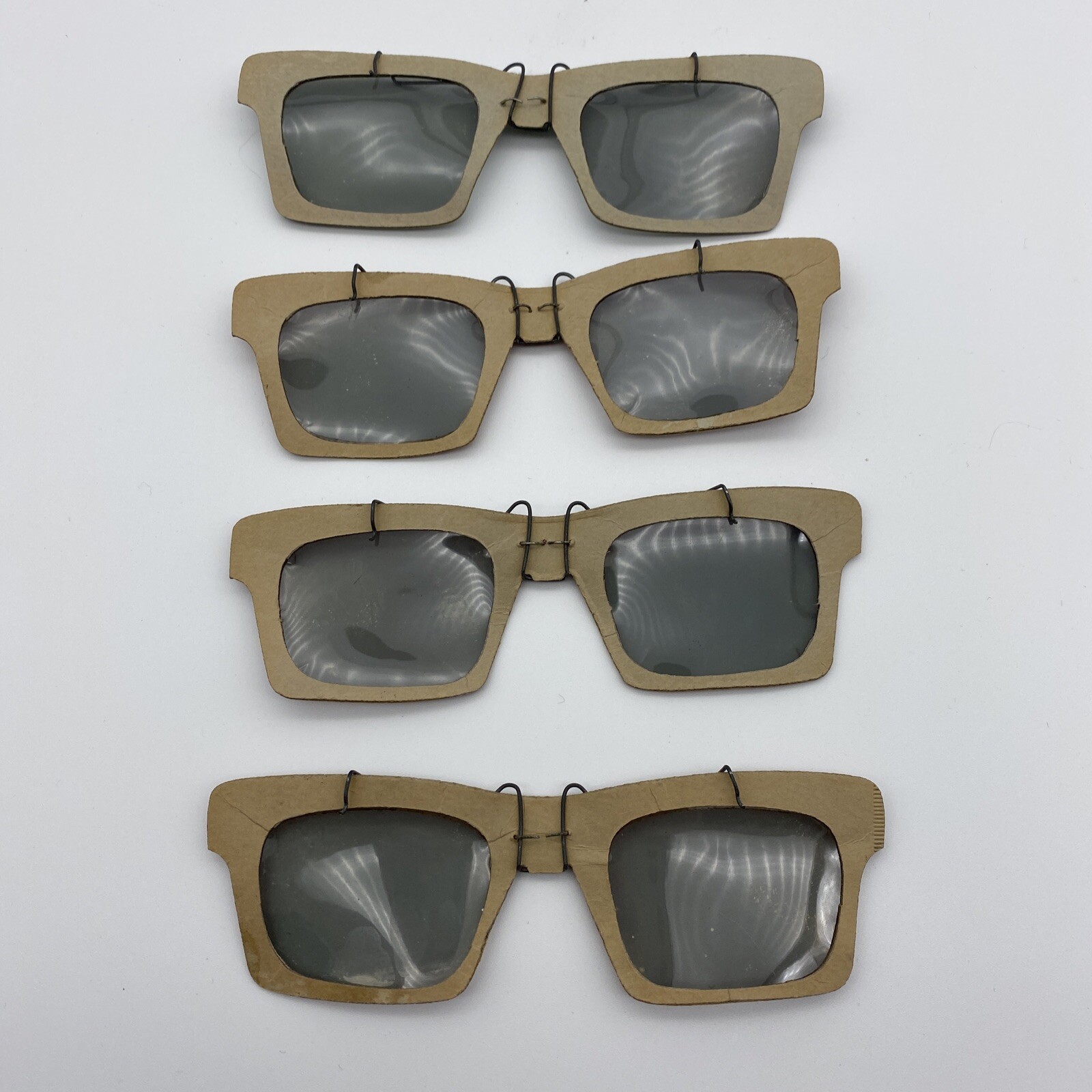 Vintage Polaroid 3-D Glasses Set of 4 Clip-On Movie Film Viewers Retro Cardboard