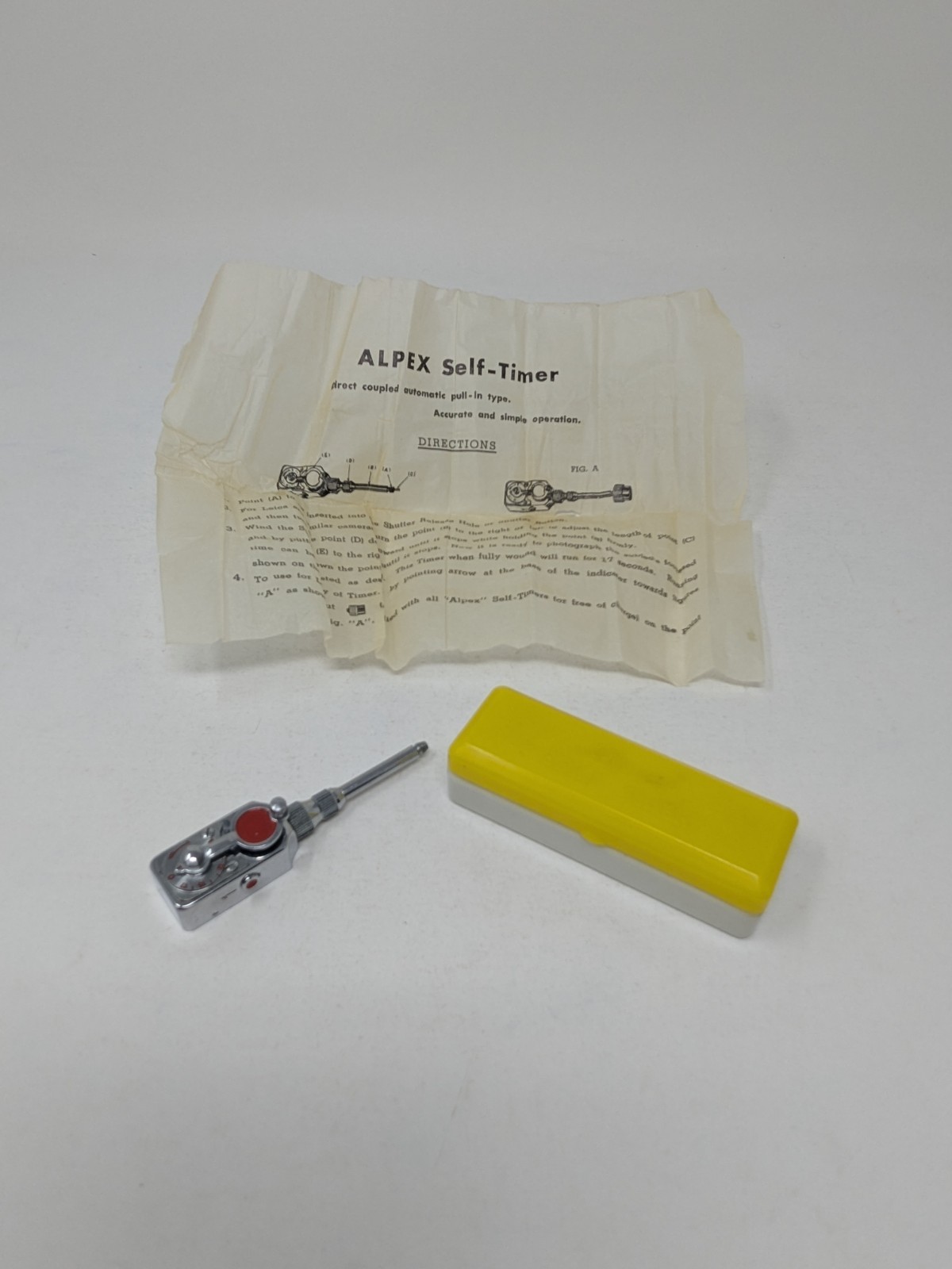 Vintage ALPEX Camera Self-Timer with Original Box & Instructions