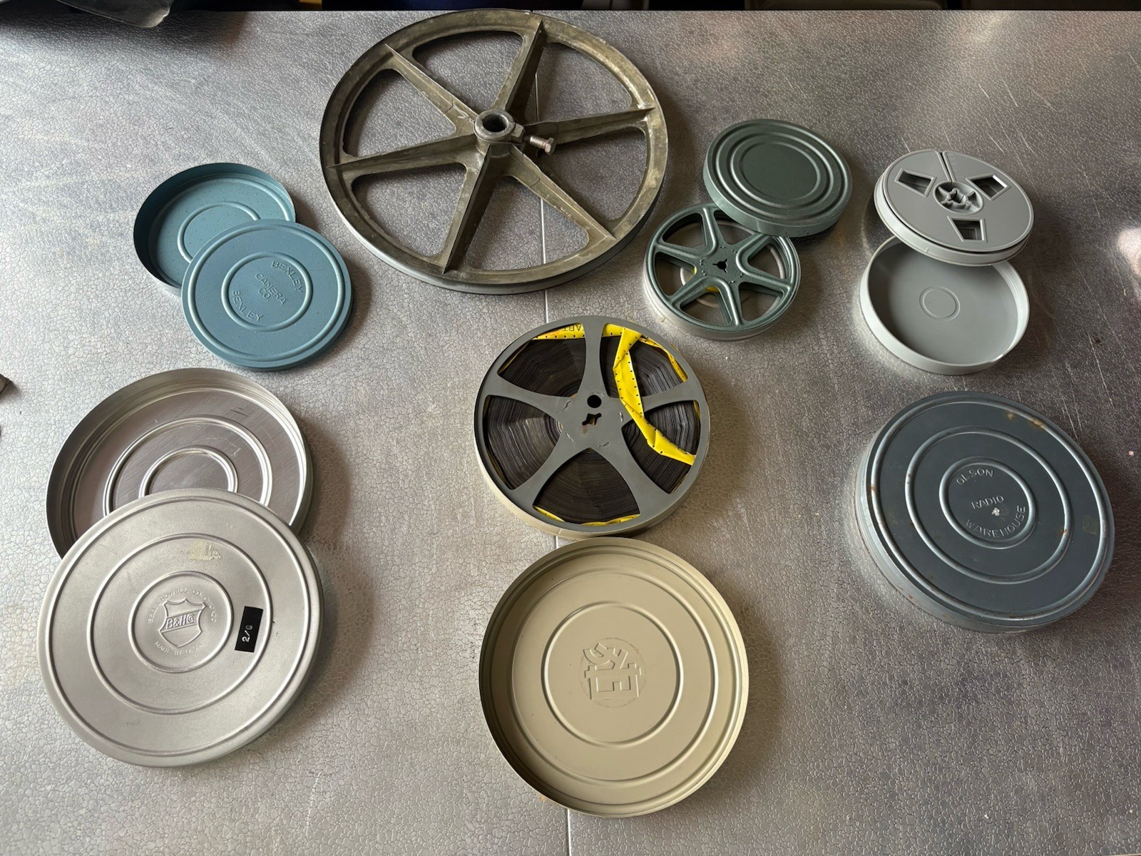 Vintage Reel Film Canister LOT of 7 Eastern Kodak Co. Bell Howell Super 8