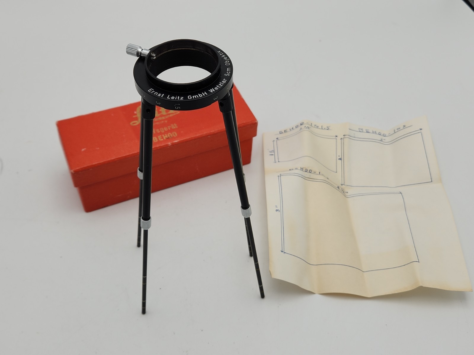 Leica Leitz BEHOO Auxiliary Device for Close Up Photography or Copy Stand Use