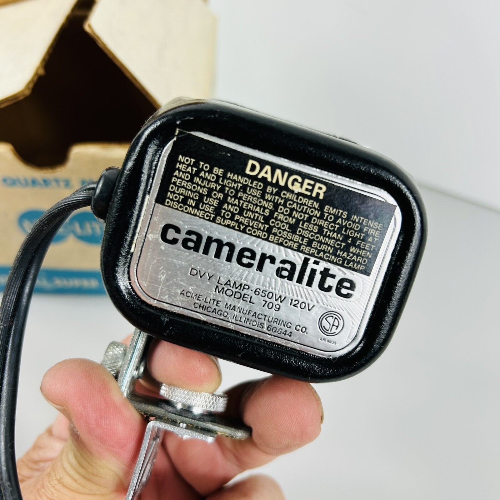 VTG Super 8 Quartz Movie Lite ACME Camera DVY Lamp 709 Cameralite WORKS In Box