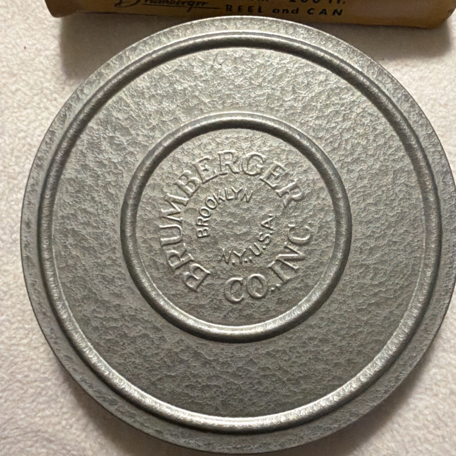 Set of 2 vintage Brumberger Reel And Can 8mm 200ft #1018 Tempered Steel Movie