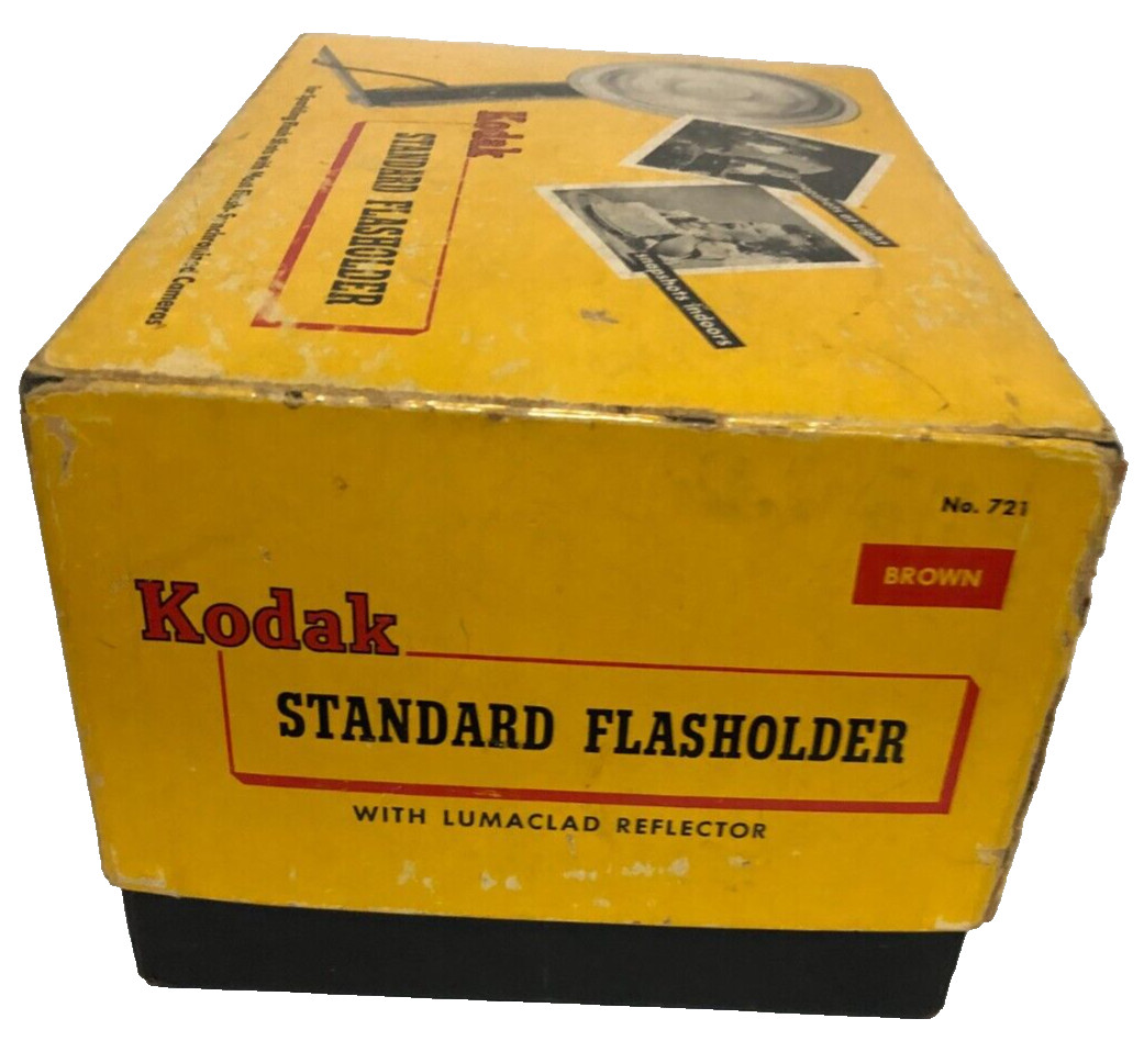 Kodak Camera Vintage Standard Flasholder No. 721 Brown Original Box extras