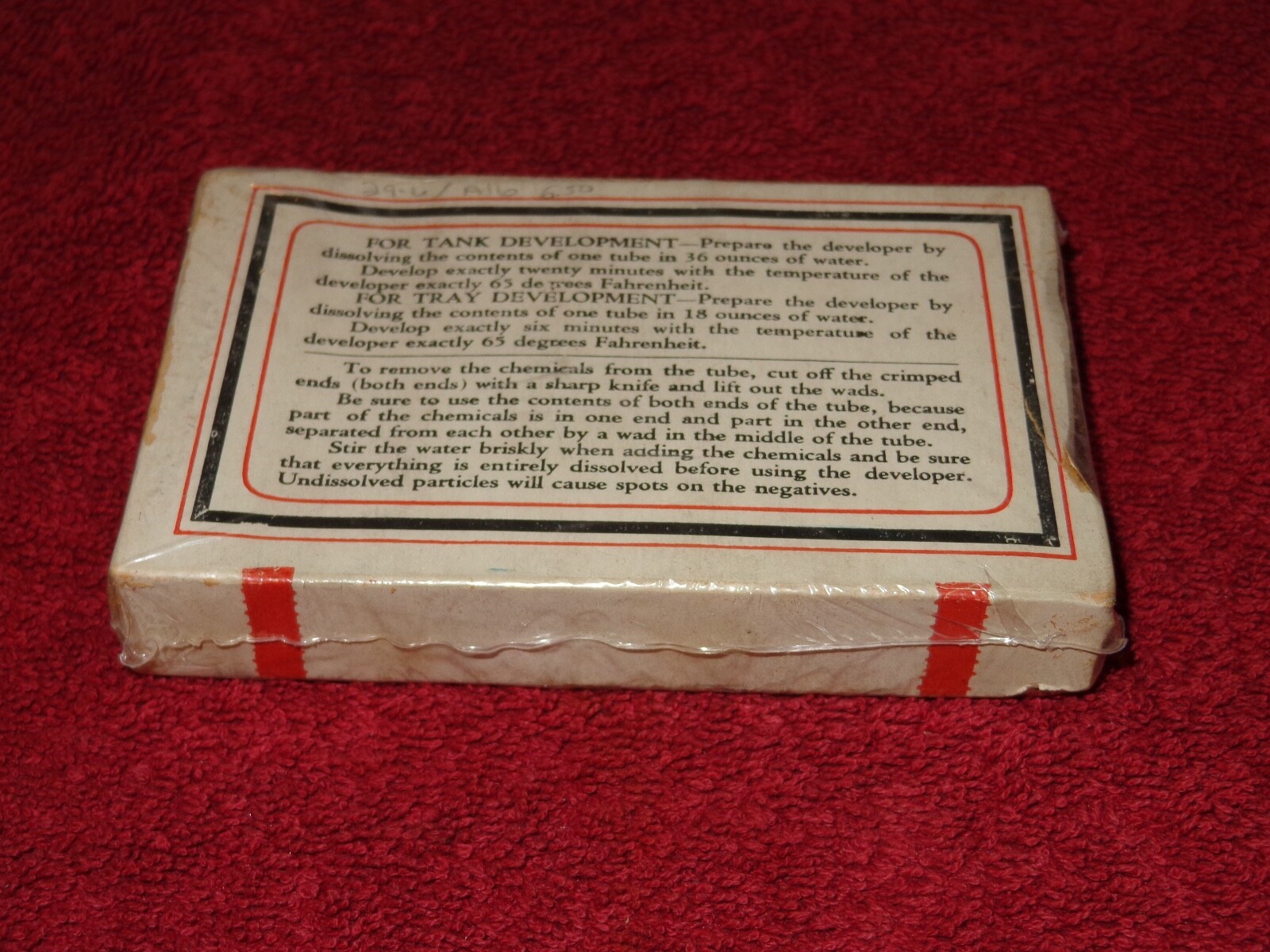 ANTIQUE 1910 PYRO NOS FILM DEVELOPING POWDER FOR A CAMERA! SEALED 115 YRS OLD B5