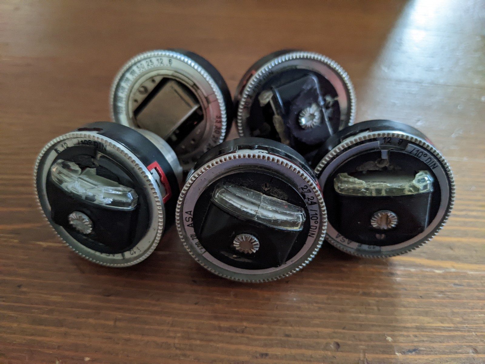 Set of 5 Rolleiflex Light Meters for Parts or Repair