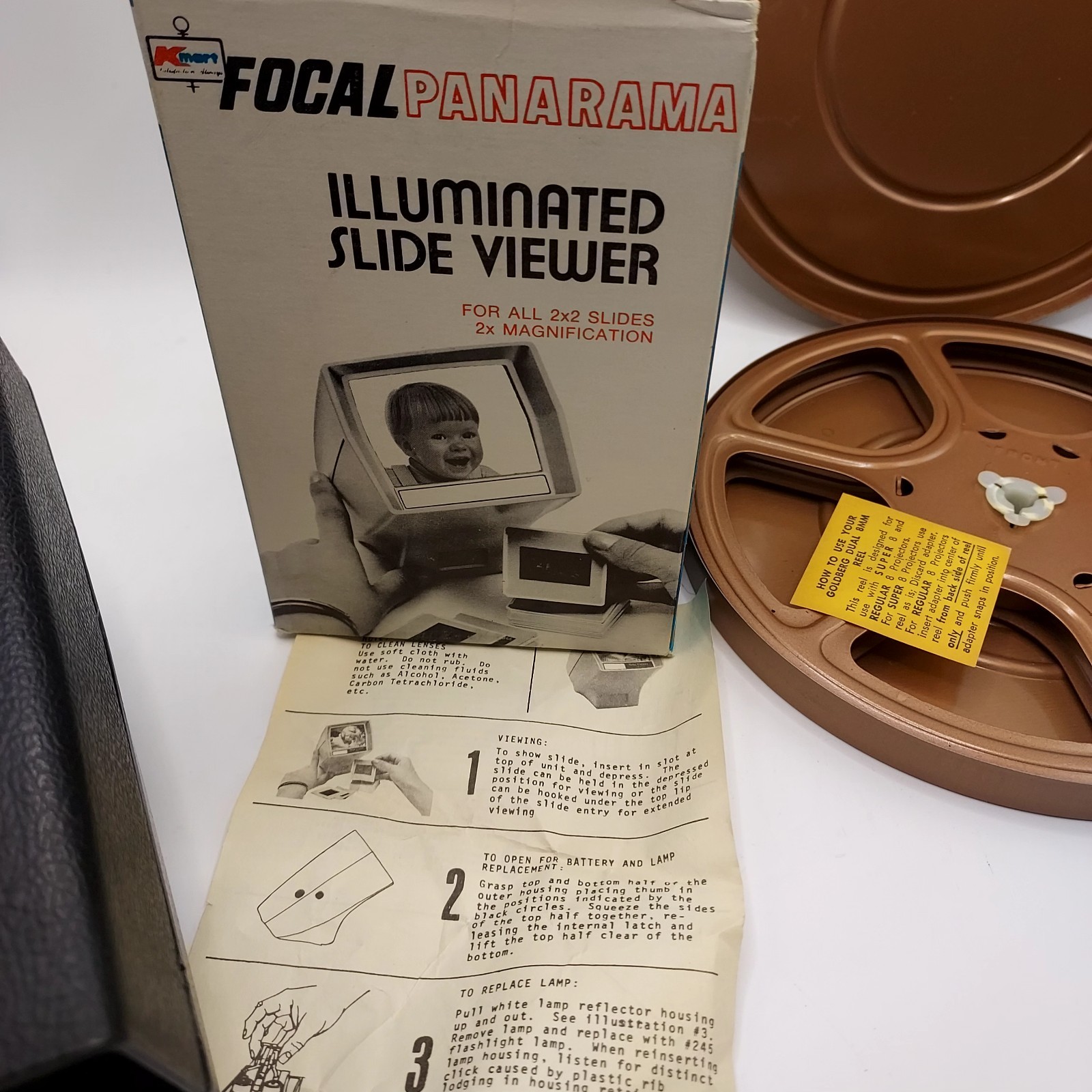 Vintage Movie And Slide Lot items flashbulbs reel and slide viewer untested