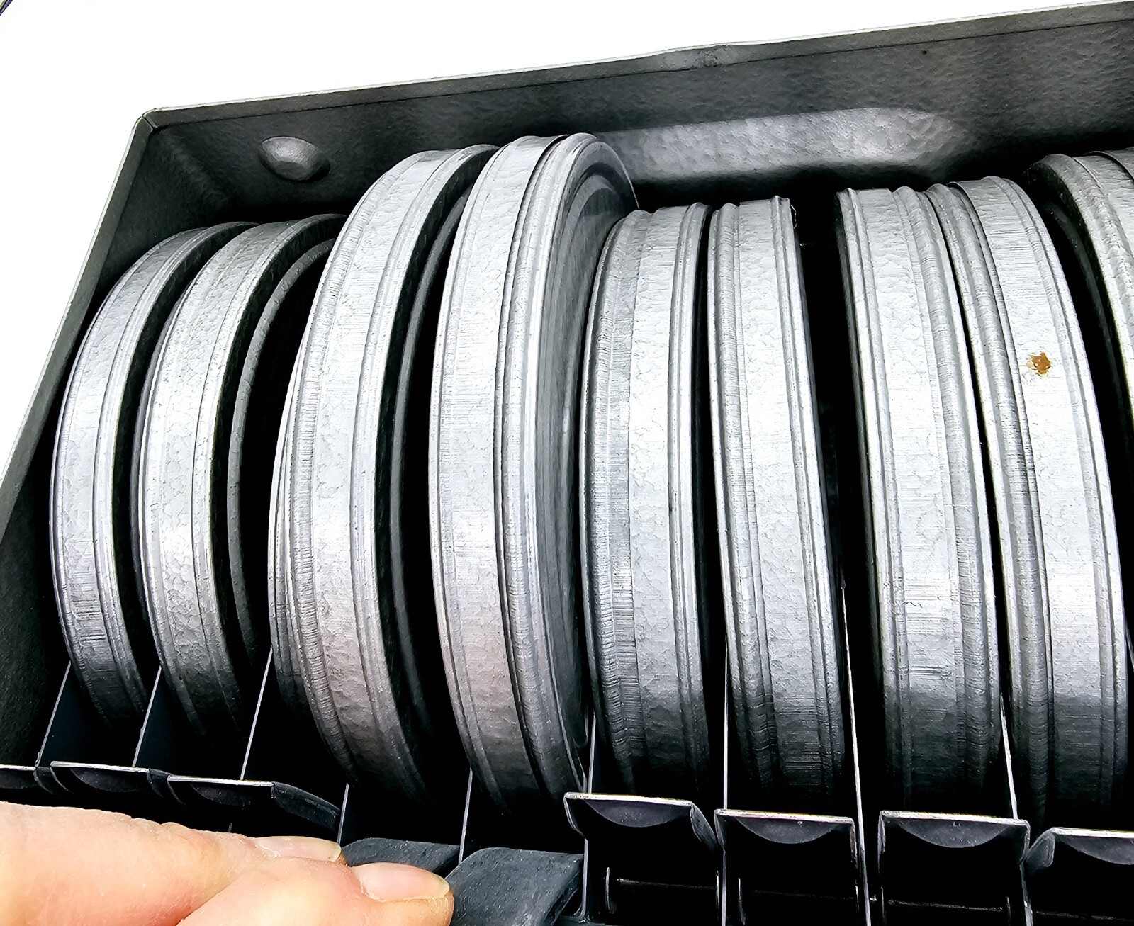 Brumberger Carrying Case – 8mm Movie Film Canisters w 12 Reels in Cases Complete