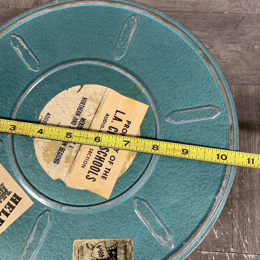 5 x Vintage 10.5 Metal Film Reel Canister Case Empty Various Colors