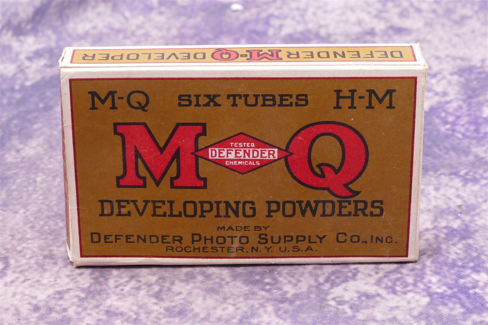 Defender Photo Supply, M-Q H-M Developing Powders. 3 tubes in Box For Display