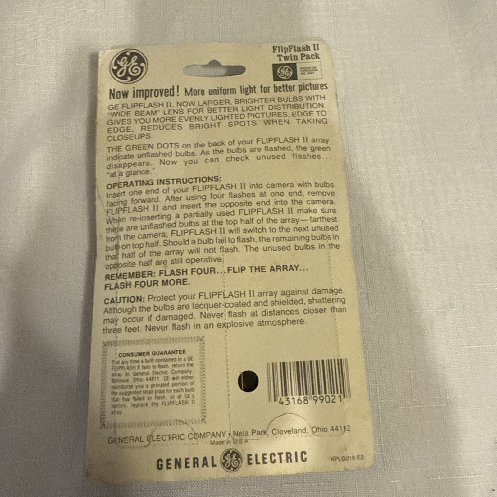 GE Flip Flash II Twin Pack NOS New Old Stock 2 Arrays 16 Flashes FlipFlash NEW