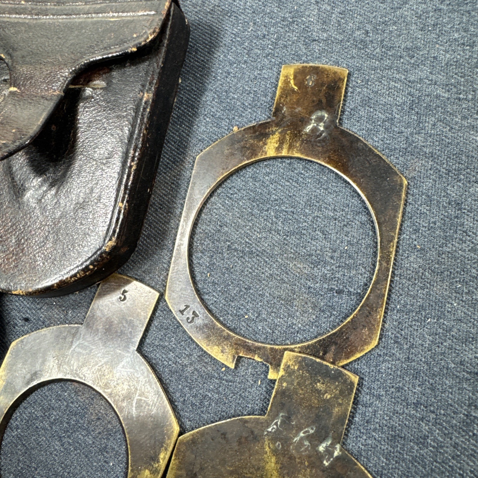 Set of 3 Waterhouse Aperture Stops for Antique Lens with Leather Case