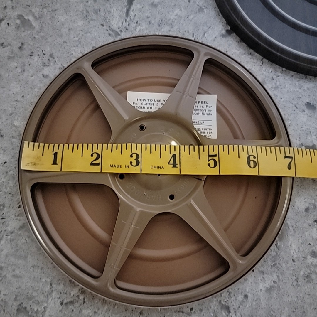 NOS Vintage Lot of 4 Harwood Flip Top Dual 8mm Metal Movie Reels and Cans 7″