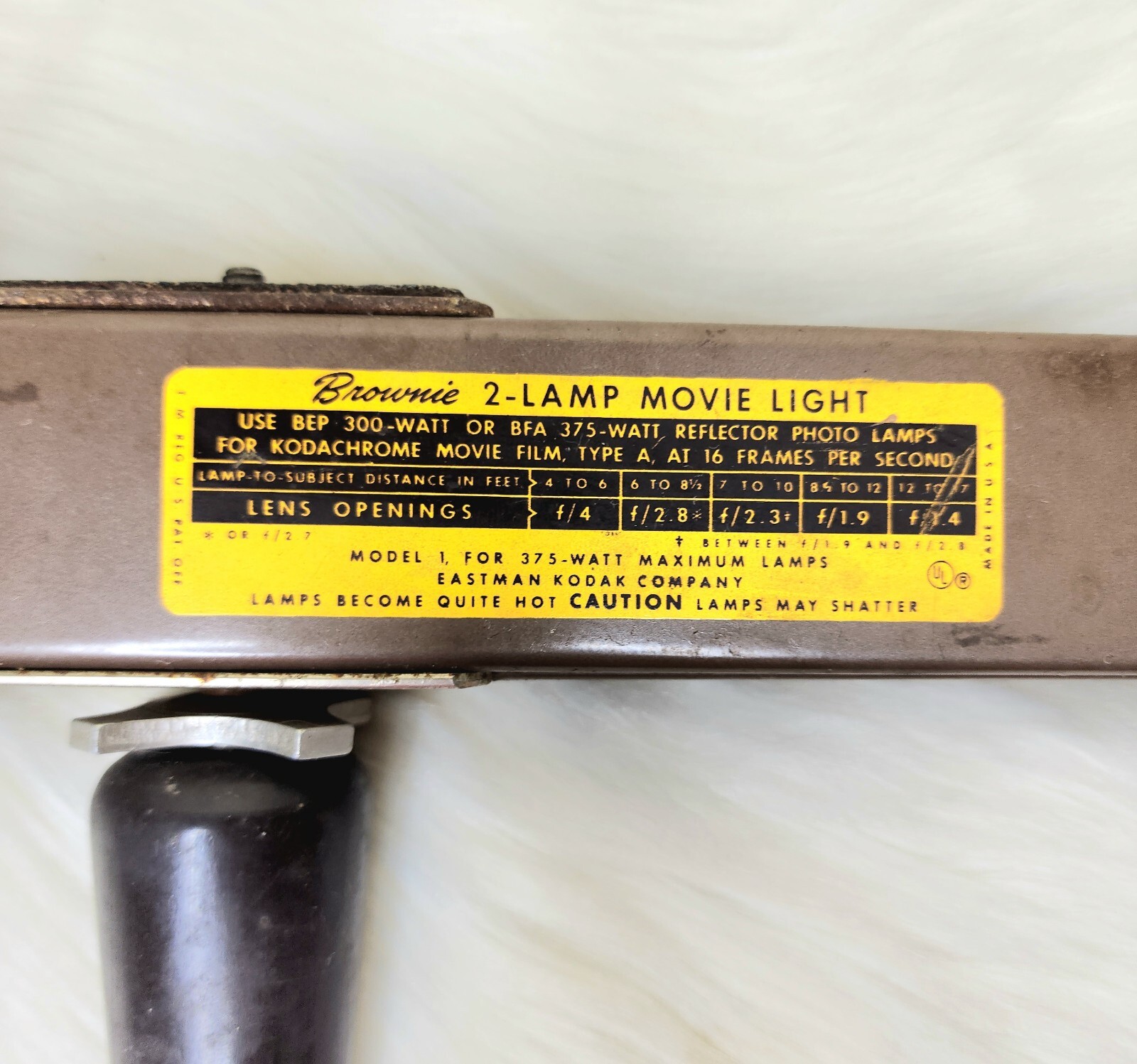 Vintage Kodak Brownie 2 Lamp Movie Light Model 1