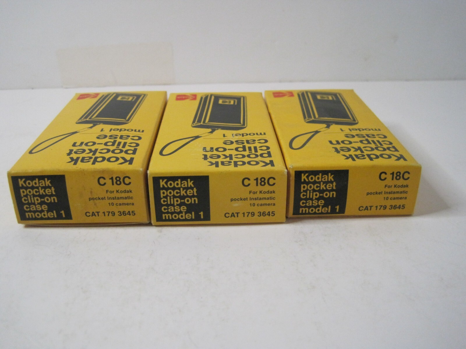 Lot of 3 Kodak Pocket Clip-on Case Model 1 C 18C For Kodak Instamatic 10 Camera
