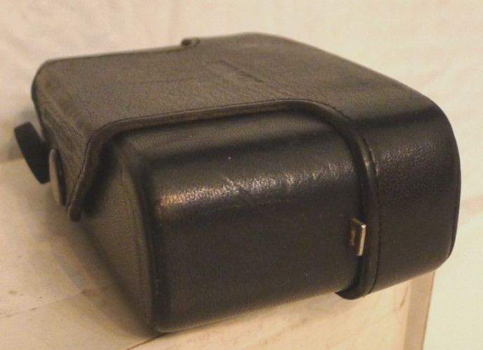 Minox 35 Snap Close Fitted Black Leather Camera Case with Wrist Strap GG