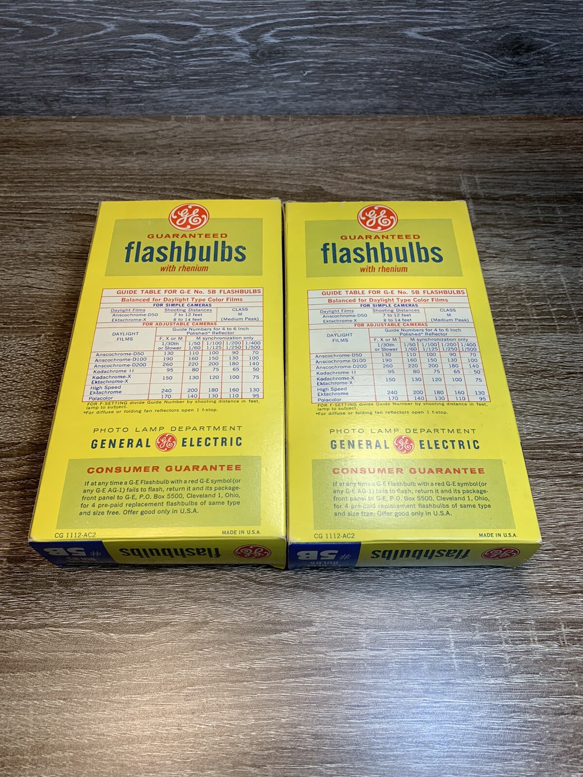 2 DOZEN GENERAL ELECTRIC Number 5B Rhenium Blue FLASH BULBS Vintage