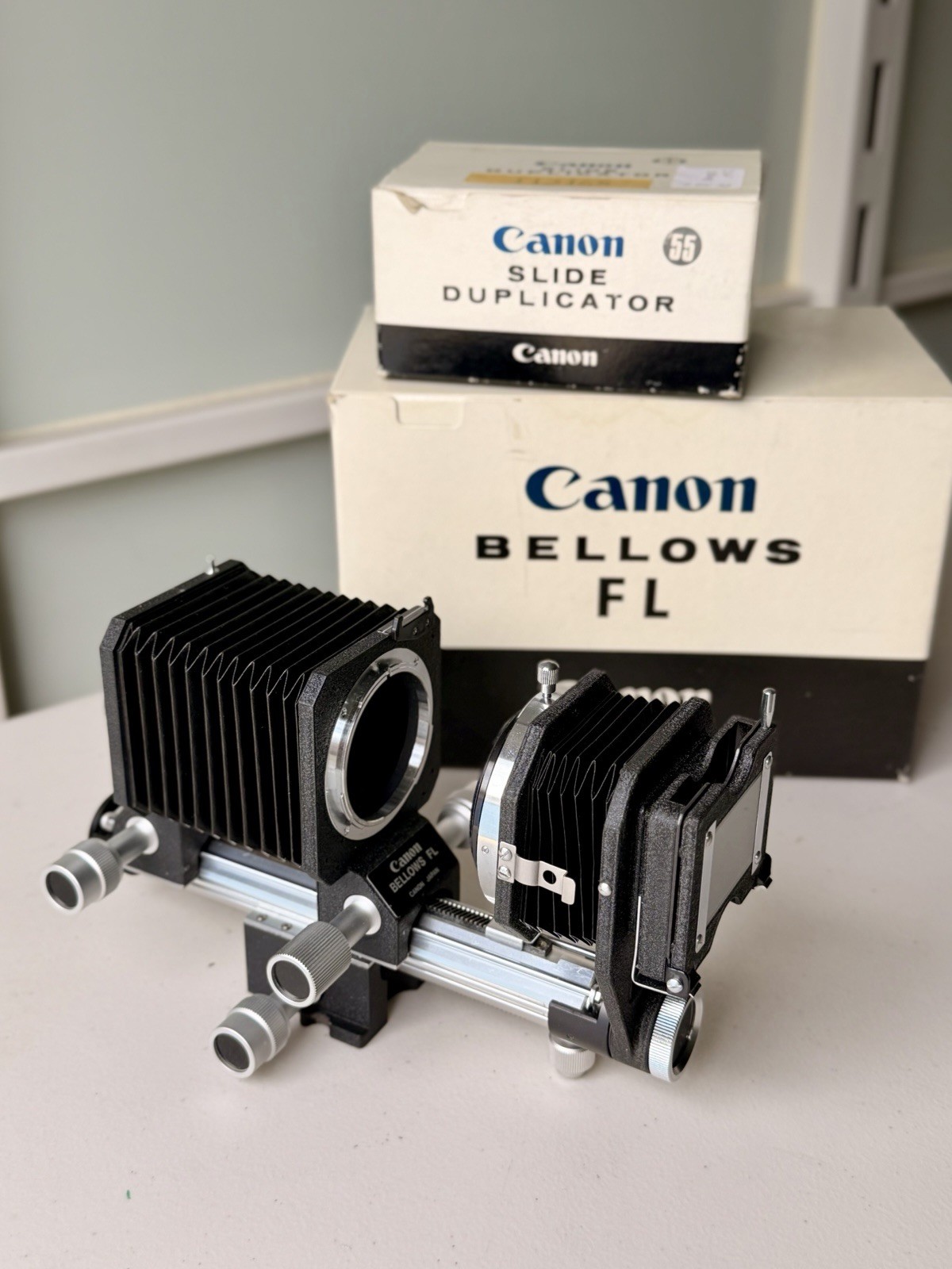 Canon Bellows FL Macro Extension & Slide Duplicator Complete Boxed Set – ex cond