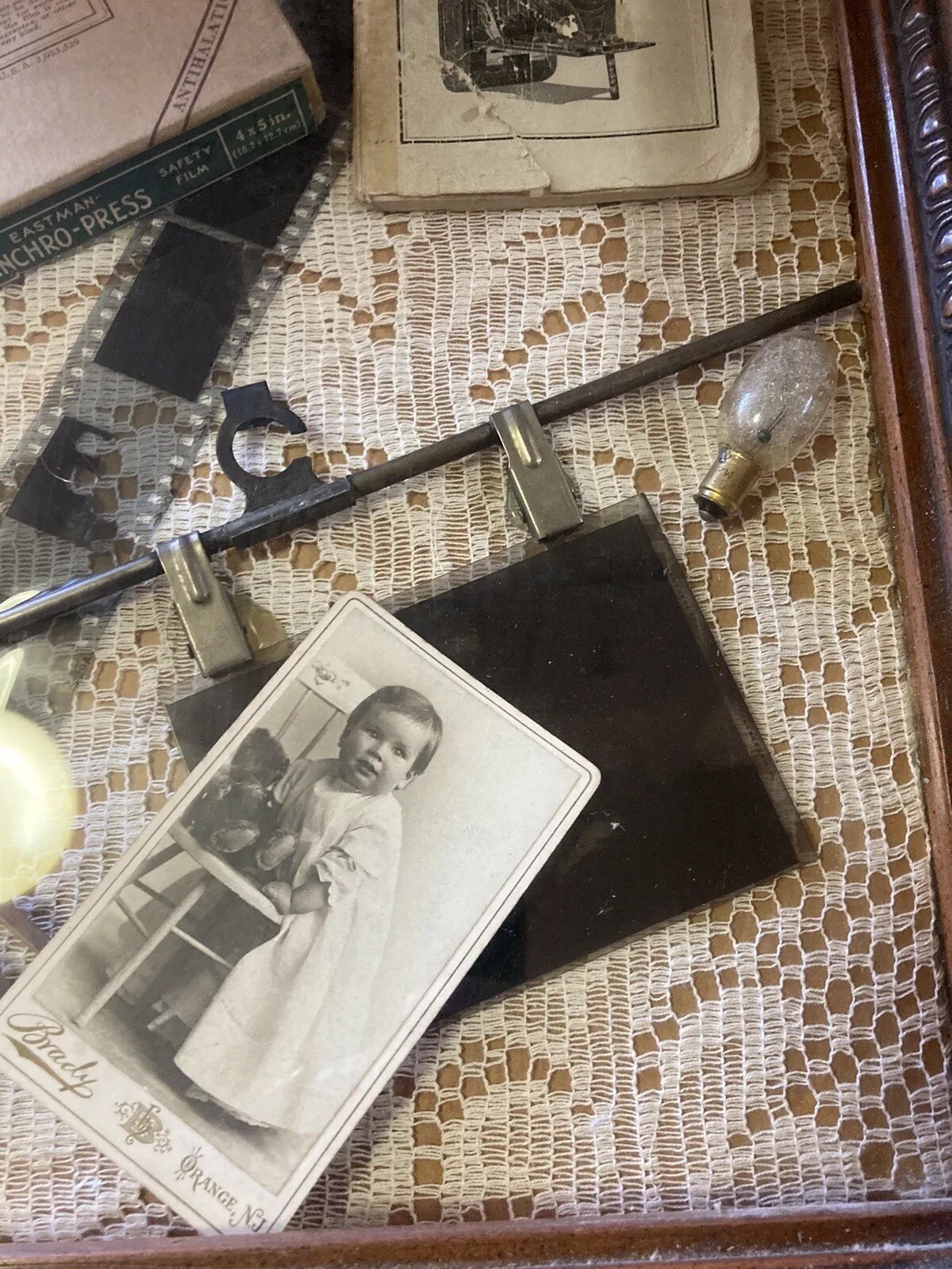 Rare Vintage Photography -Camera Items In Shadow Box