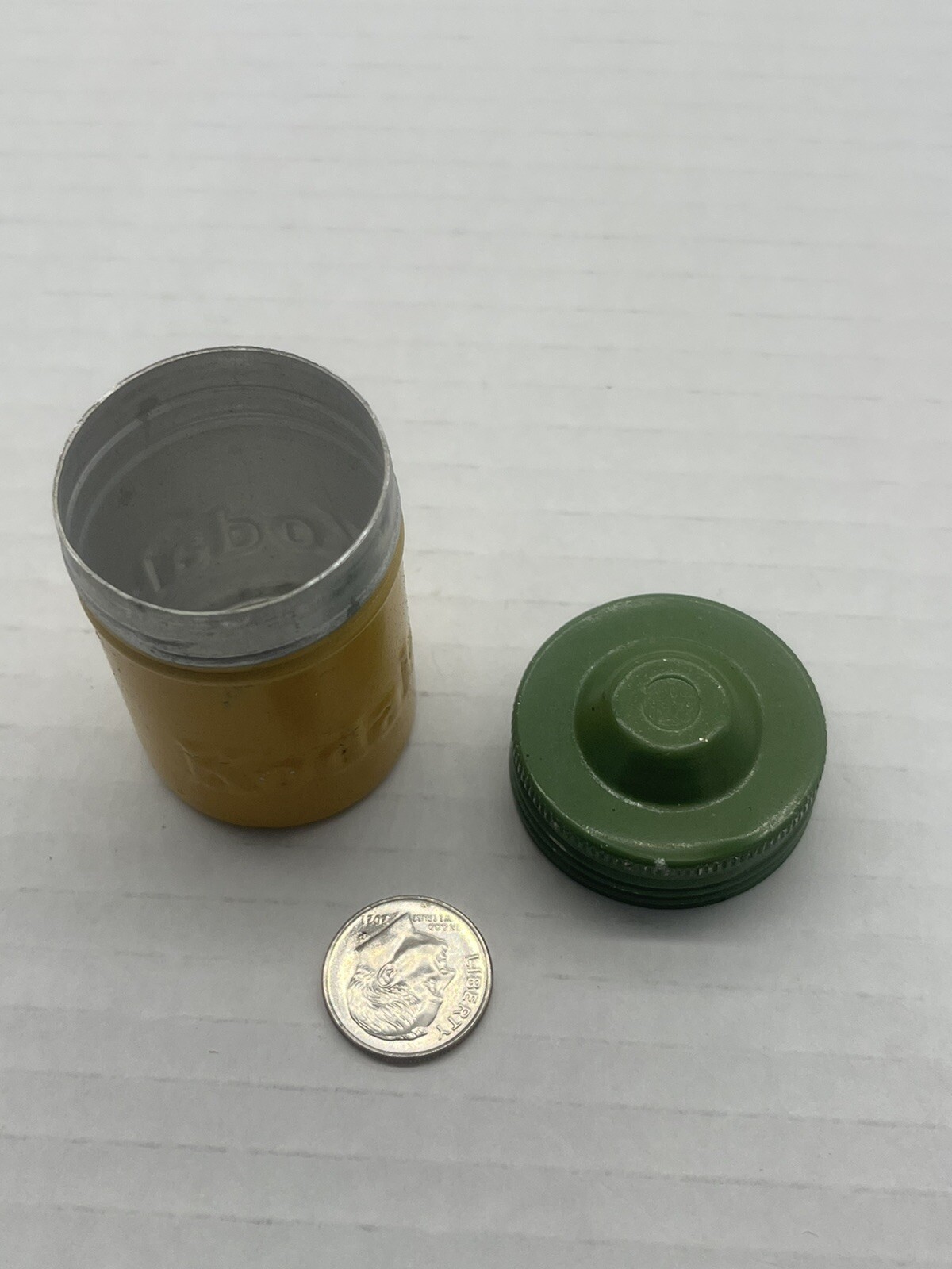 VINTAGE KODAK Metal FILM Can CANISTER- embossed Yellow And Green