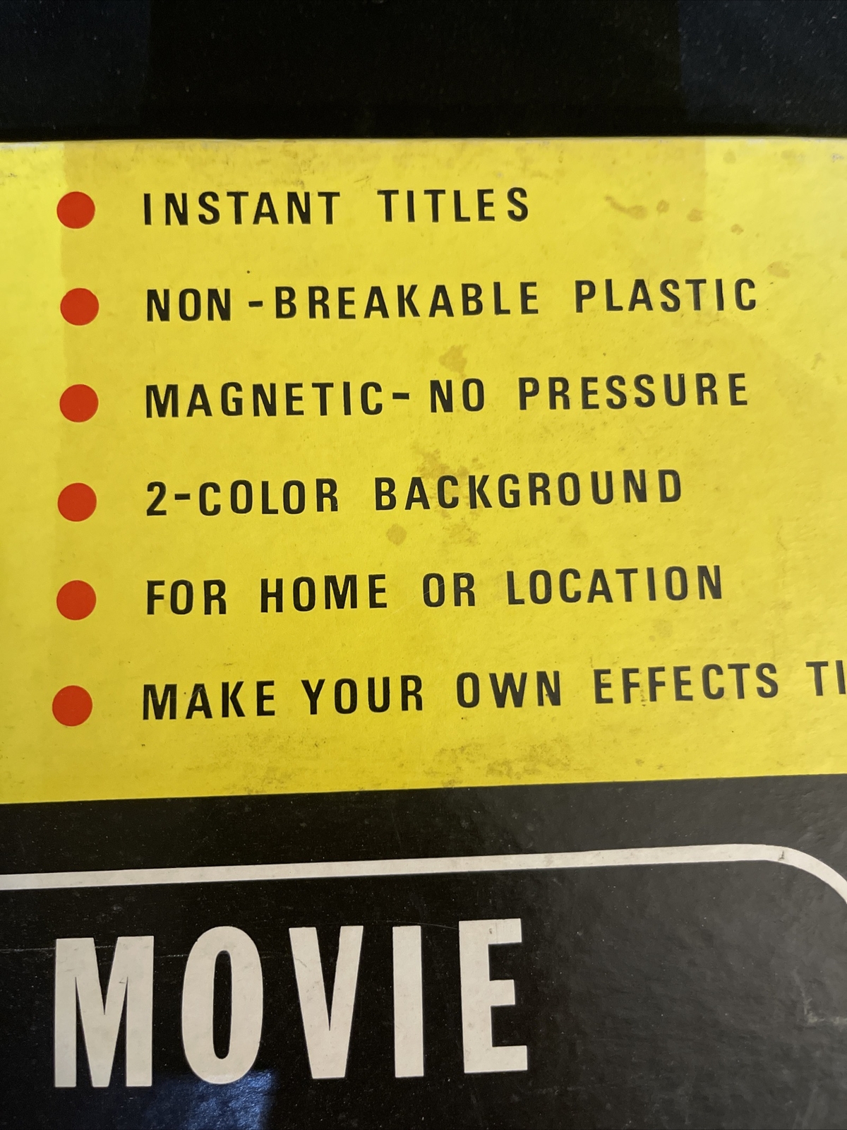 Vintage Film Home Movie Titler in Box Magnetic Letters Complete Kit 12” X 16”