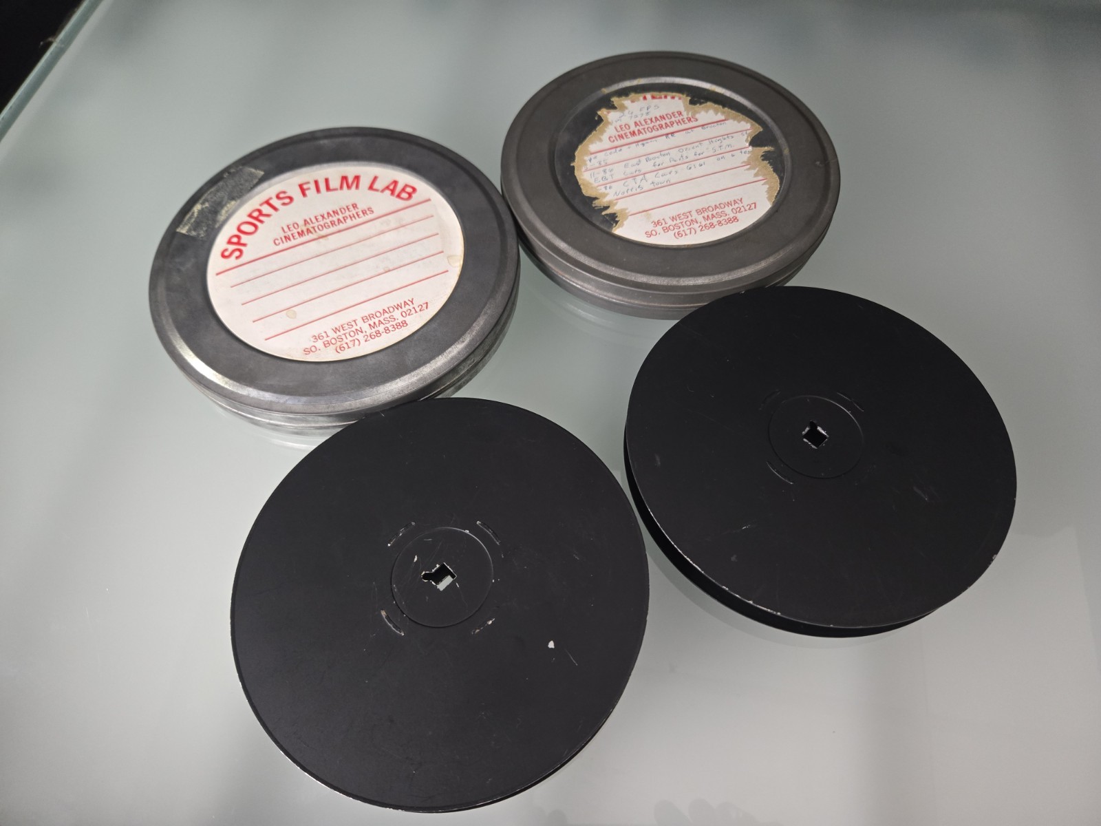 2 Vintage Kodak Film Reels With Silver Canisters