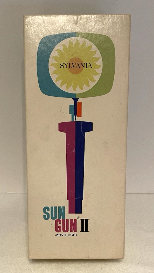 Vintage Sylvania Sun Gun II Movie Light SG- 55 W/ Box Light Cover Tested Works