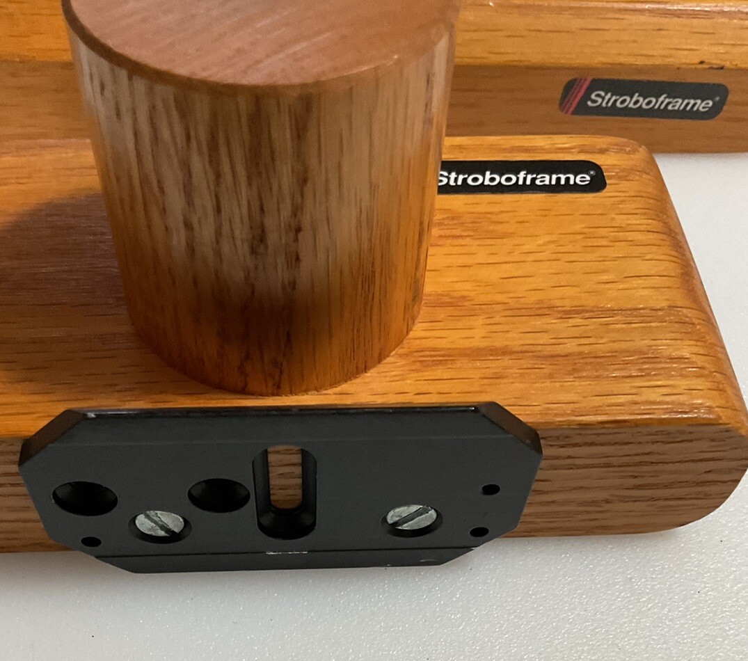 RARE Wooden Camera Salesman Sample Stroboframe Quick Release Set