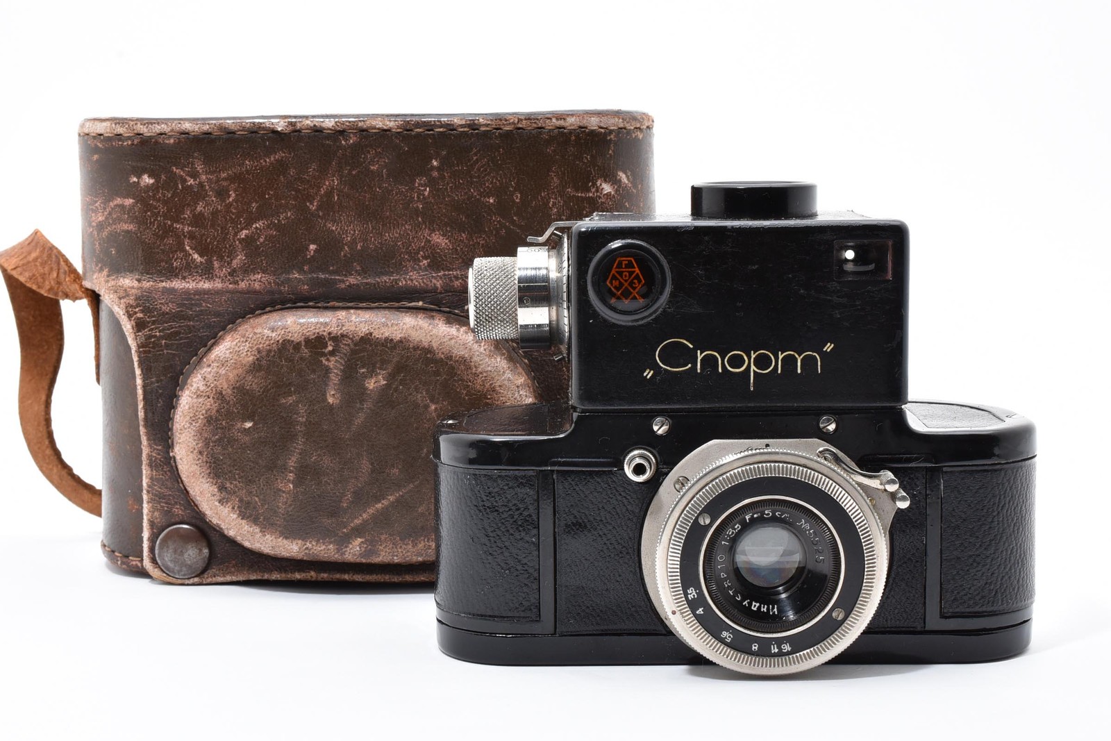[Near MINT] Gomz Sport Cnopm Camera 3.5 5cm Lens + Leather Case From JAPAN
