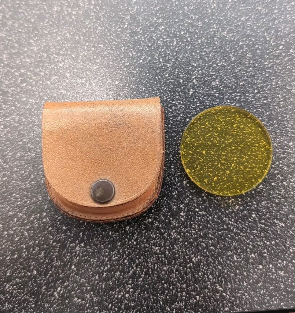 Vintage 1950s OMAG Yellow Camera Filter with Pouch