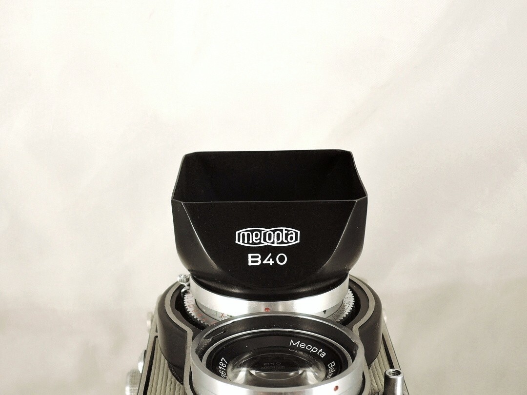 Shade hood Flexaret Meopta square bayonet B40 metal + Genuine box very nice