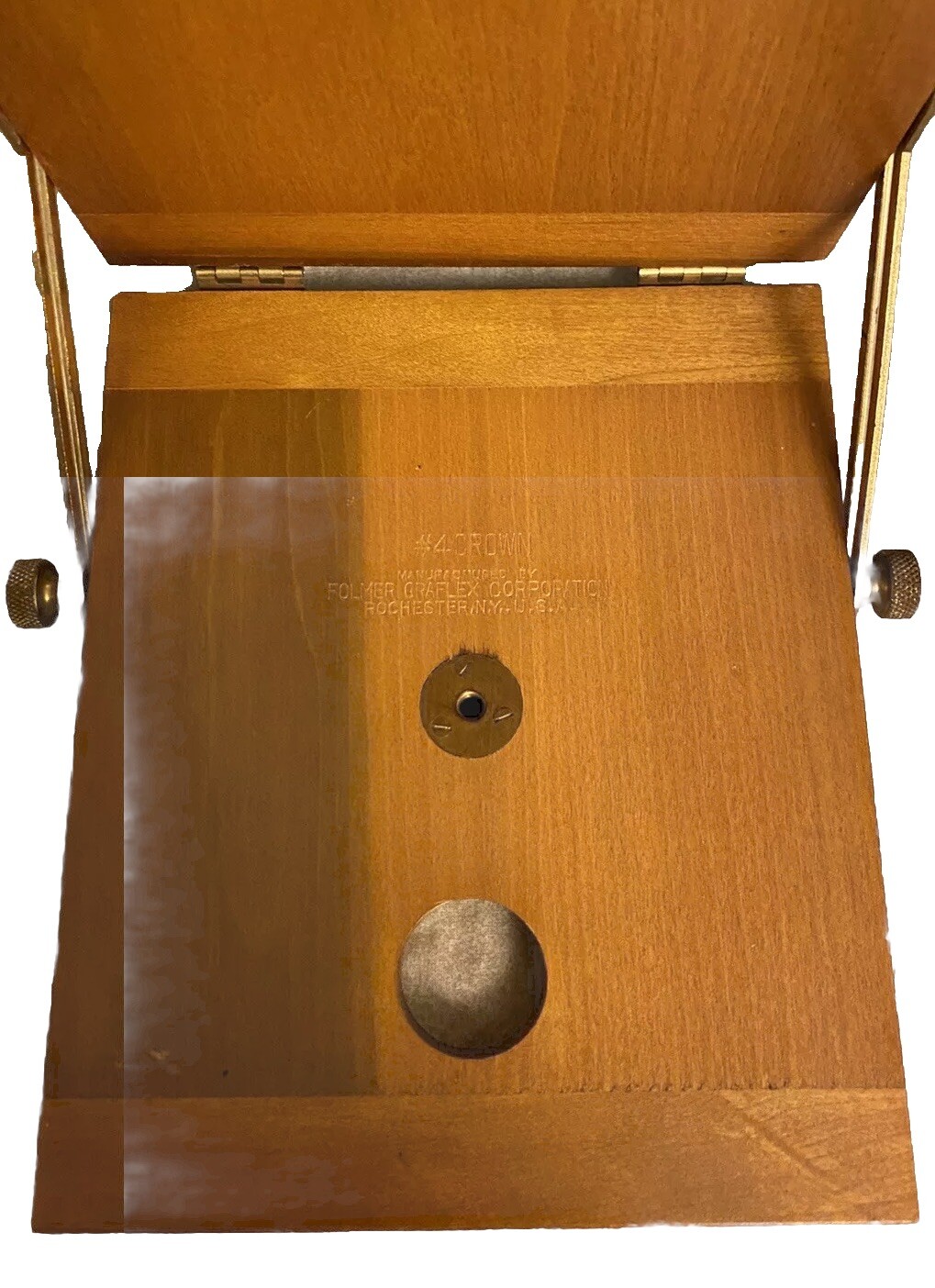 Graflex Crown Tilting Tripod Top #4 Wooden Camera Equipment Vintage