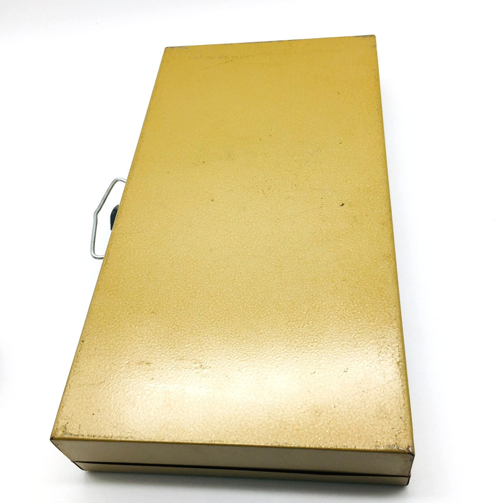 Vintage Kenco Metal Storage 8″ x 14″ Slide File Box Gold