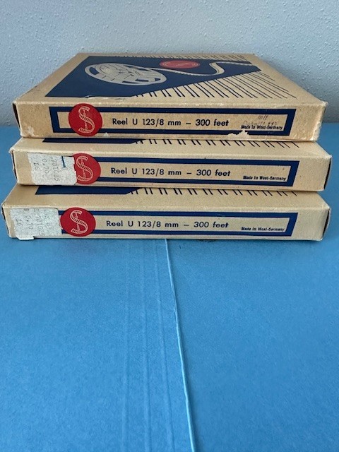 Vintage 1950s Stocko 5” Reel 8mm 300ft In Original Box- Lot Of 3 West Germany