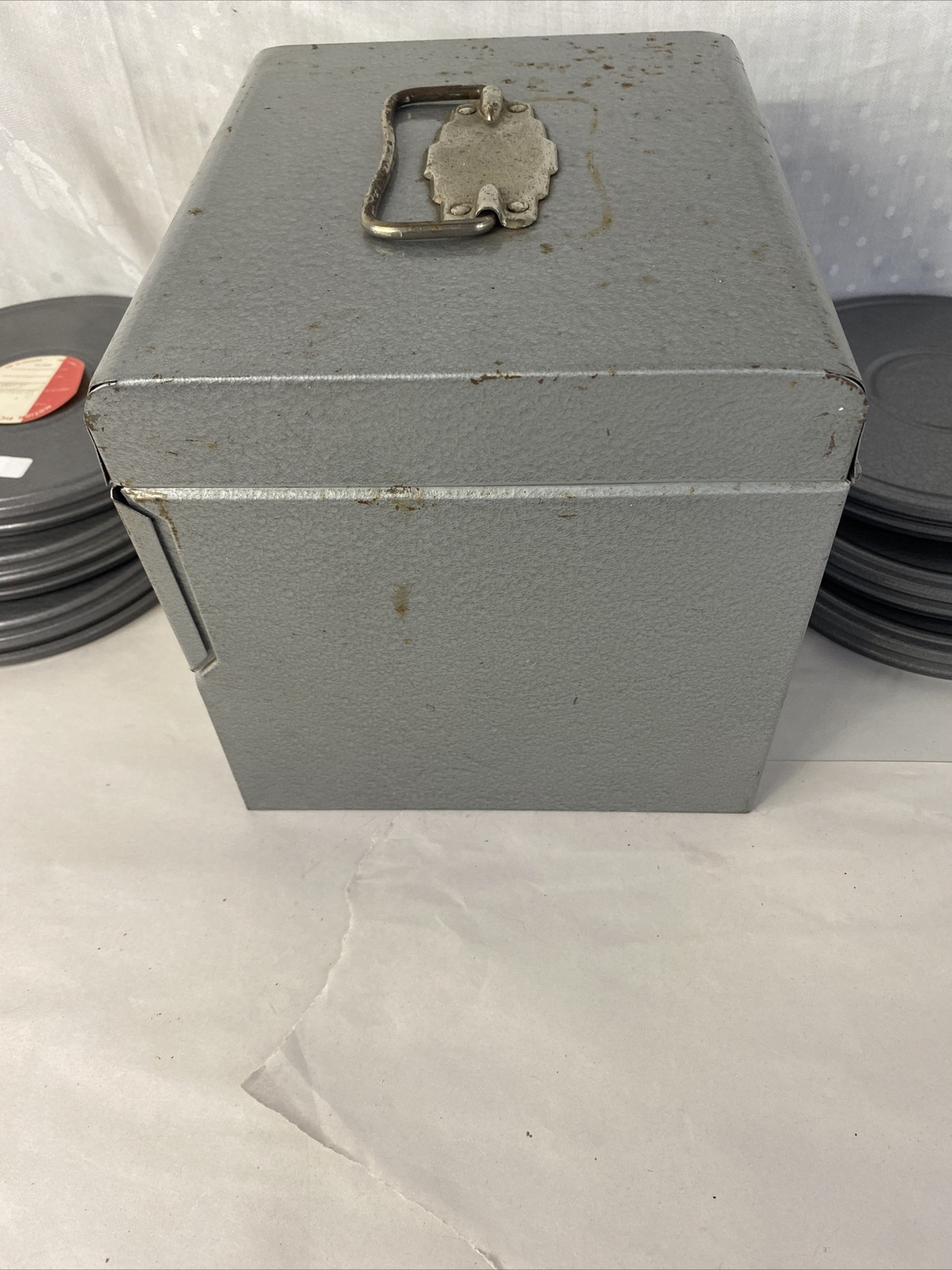 Vintage Logan De Luxe Movie Reel Chest Metal 6 Compco Empty Reel And Can
