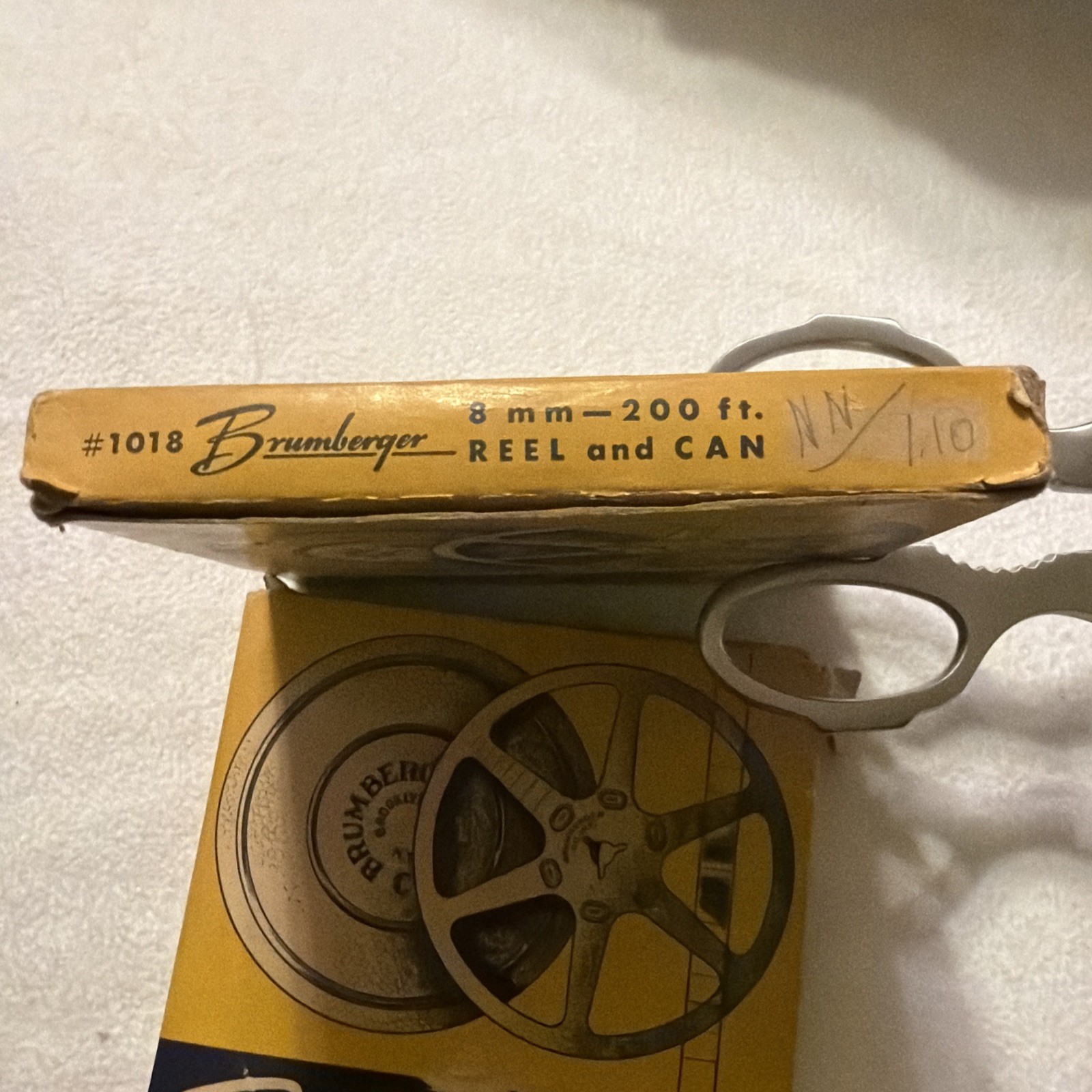 Set of 2 vintage Brumberger Reel And Can 8mm 200ft #1018 Tempered Steel Movie