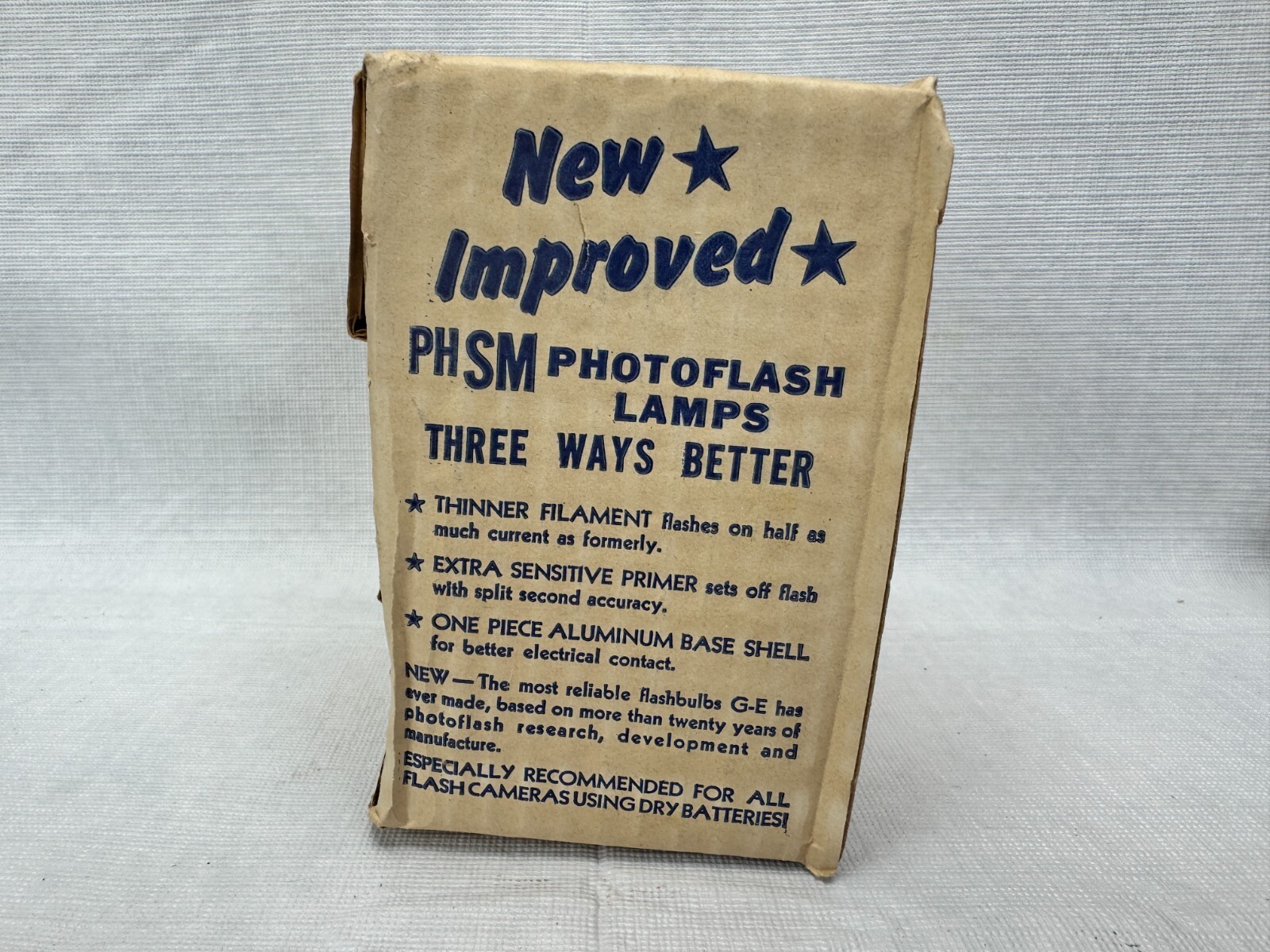 Vintage GE Photoflash Lamps PH SM Class F Bulbs Made in U.S.A. Pack of 12