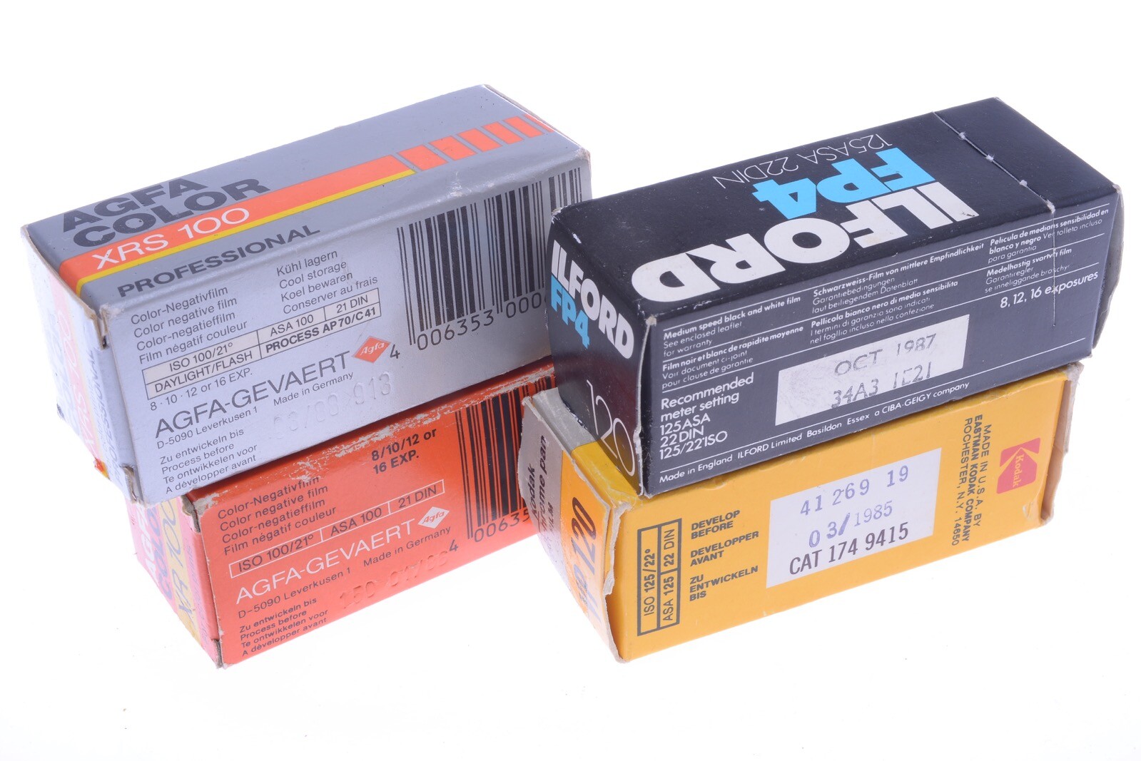 ✅ ILFORD FP4, AGFA COLOR, KODAK VERICHROME EXP. 85-88 120 ROLL FILM