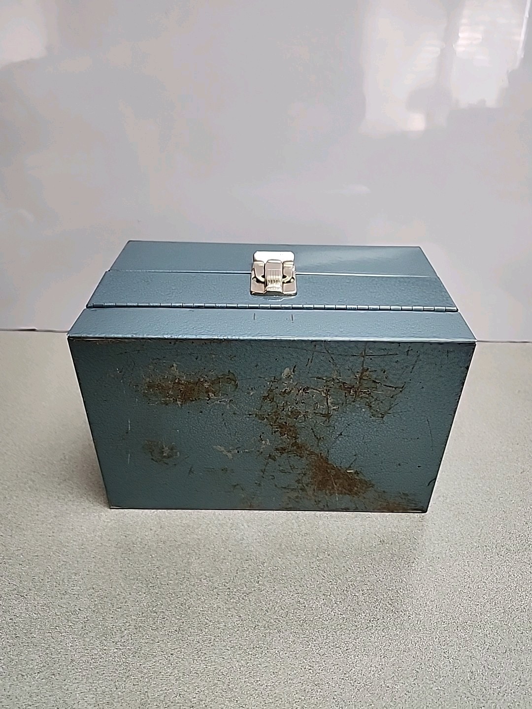 Metal Blue 8mm Movie Reel Chest Box 12 Slot Film Storage Case