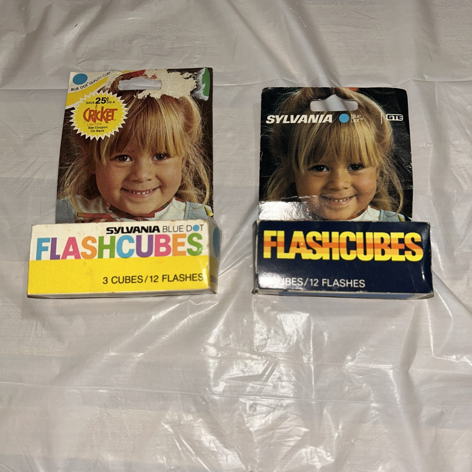 Vintage Sylvania Blue Dot Camera Flash Cubes 3-Pack + 1 In 2nd Pack
